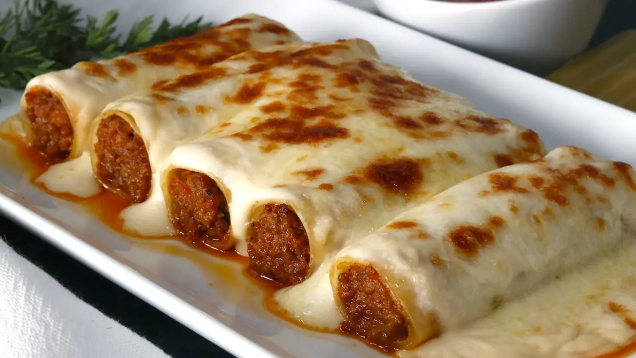 RECETA DE CANELONES RELLENOS DE CARNE