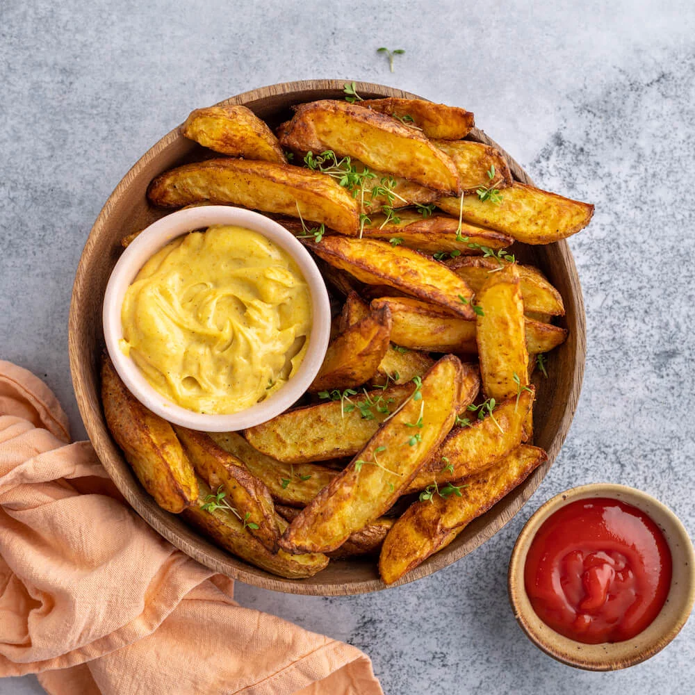 PREPARANDO LAS PATATAS FRITAS PARA RECALENTAR EN LA SARTÉN